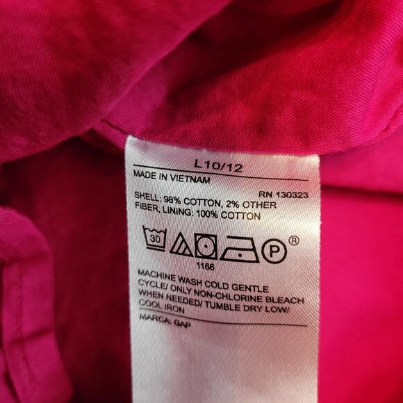 GAP Kids Metallic Stripe Dress L 10 12 Pink Gold Metallic Tiered Ruffle Accent - Picture 5 of 10